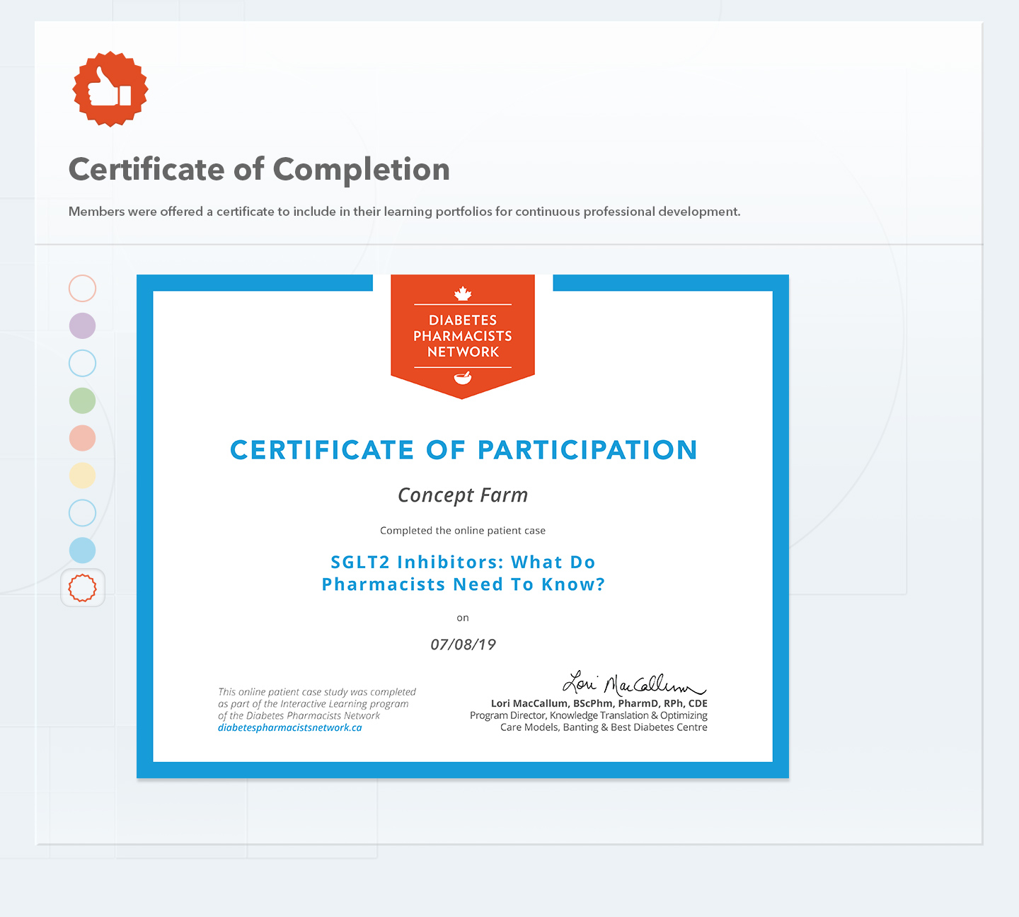 Certificate of Completion